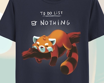 Lazy Red Panda T-shirt - Cute panda nap shirt - to do list - Procrastination time tee