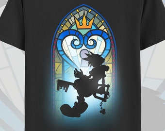 Kingdom Hearts T-Shirt - Sora Glasmalerei Shirt - Keyblade - Sora Riku Kairi Roxas Axel