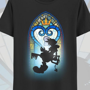 Kingdom hearts t-shirt - Sora stained glass shirt - Keyblade - Sora Riku Kairi Roxas Axel