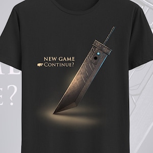 Cloud Strife sword - Final fantasy t-shirt VII - FFVII remake - FF7 PS1 retro gamer