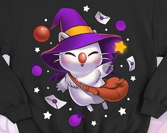 Halloween Moogle Final Fantasy sweater - Kupo magic Witch hoodie - Cute and spooky Final fantasy IX - FFXIV - FFVII remake sweatshirt