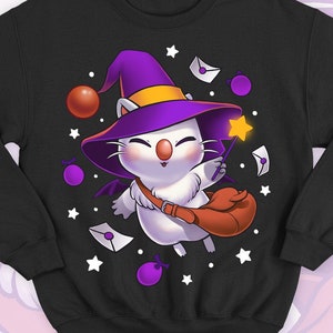 Halloween Moogle Final Fantasy sweater - Kupo magic Witch hoodie - Cute and spooky Final fantasy IX - FFXIV - FFVII remake sweatshirt