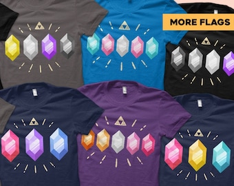 Pride Flags Zelda LGBTQ t-shirt - Custom Flag - Gay - Lesbian - Trans - Bisexual  - Pansexual - Asexual - Non-binary - Genderqueer - Aro