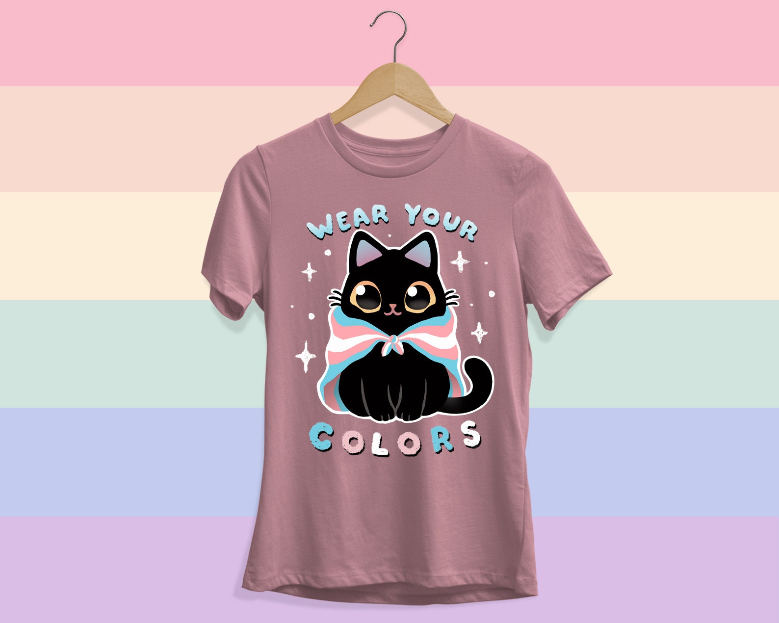 Pride Flags Cat LGBTQ Custom T-shirt SLIM FIT - Gay - Lesbian - Trans ...