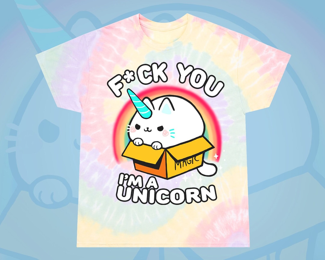 Magical Unicorn Cat Tshirt Tiedye Shirt Rainbow Sassy Kitty Pride Cat