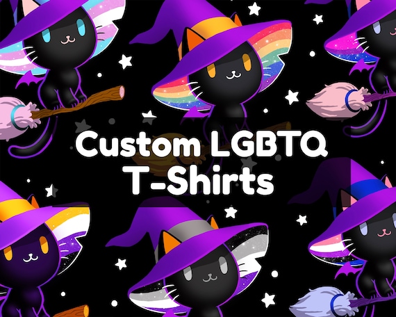 Lgbt Bisexual Pride Cat Rainbow Witch & Hat Gay Halloween T-Shirt Lgbt Bisexual Pride Cat Rainbow Witch & Hat Gay Halloween T-Shirt