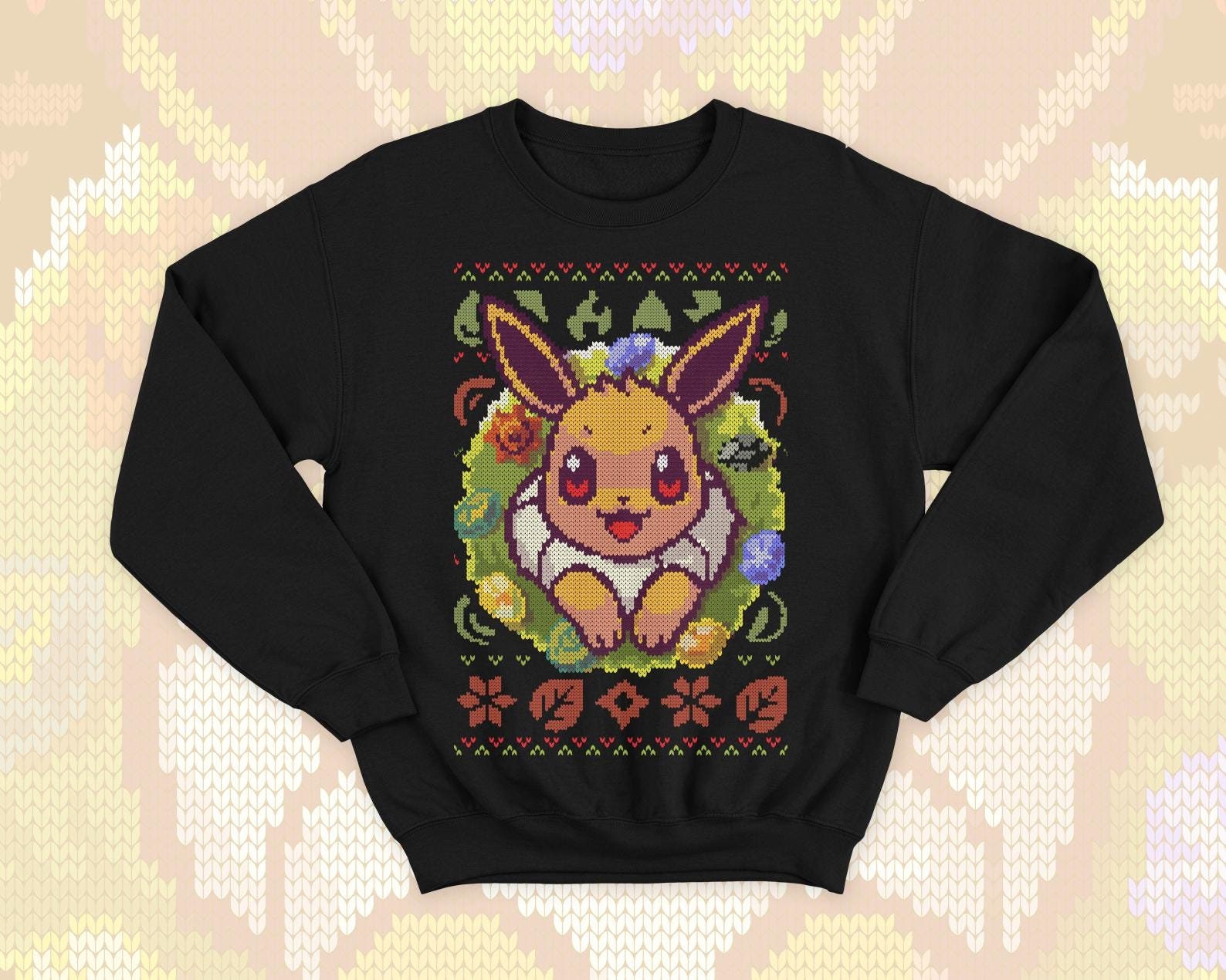 Design Pokemon Eevee Sweater Pokémon Happy Eevee Youth Crewneck