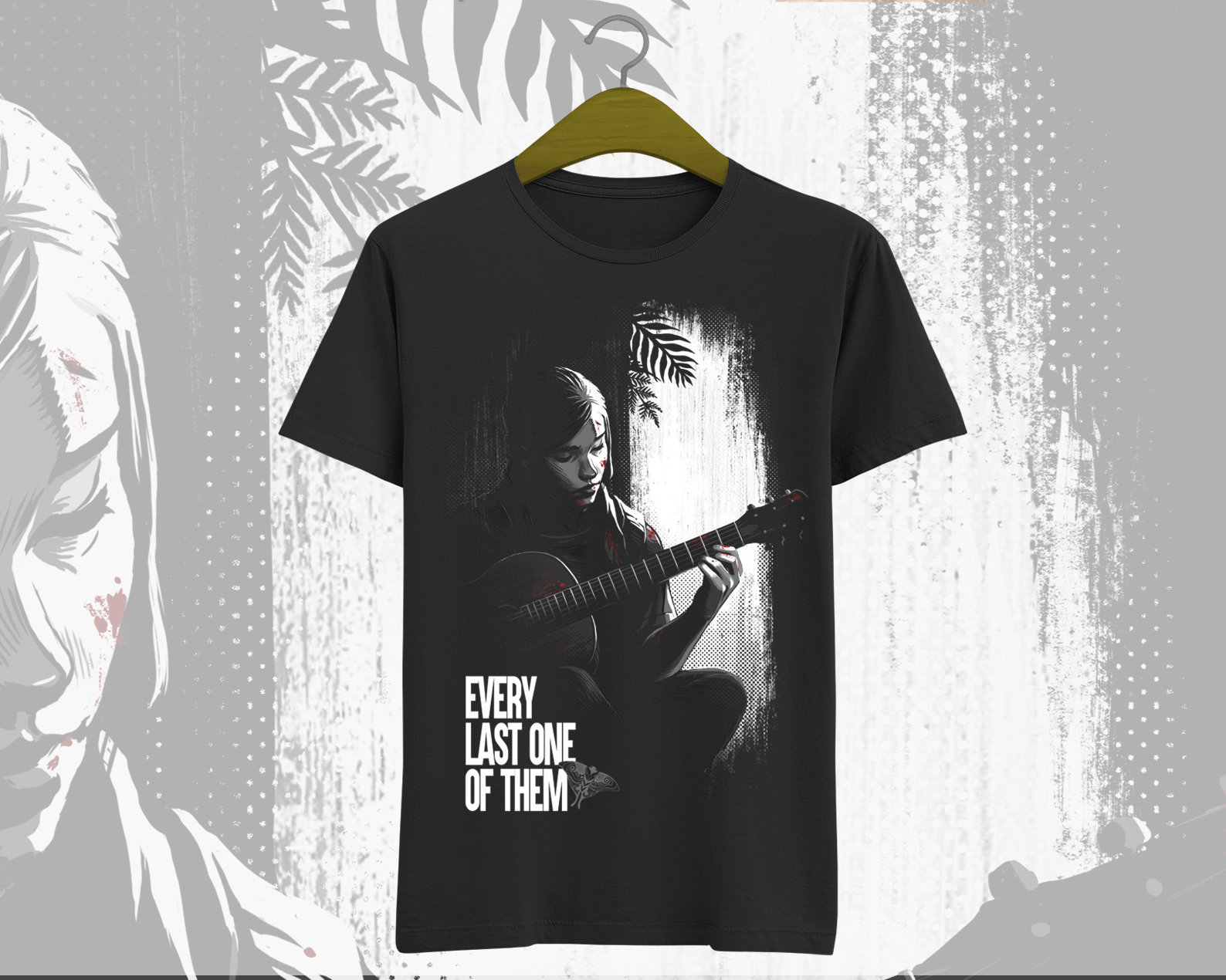 Camiseta masculina Ellie The Last of Us part II bege