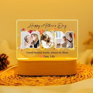 Personalized Photo LED Night Light, Mom Gift from Daughter, Custom Family Photo Mother Gifts, Gift for Mom, Mother&#39;s Day Gift, Best Mom Gift