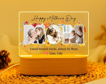 Personalized Photo LED Night Light, Mom Gift from Daughter, Custom Family Photo Mother Gifts, Gift for Mom, Mother's Day Gift, Best Mom Gift