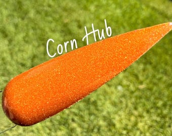 Corn Hub Dip Powder, Fall Dip Powder for Nails, Mustard Yellow Fall Nail Color, Dark Yellow Shimmer