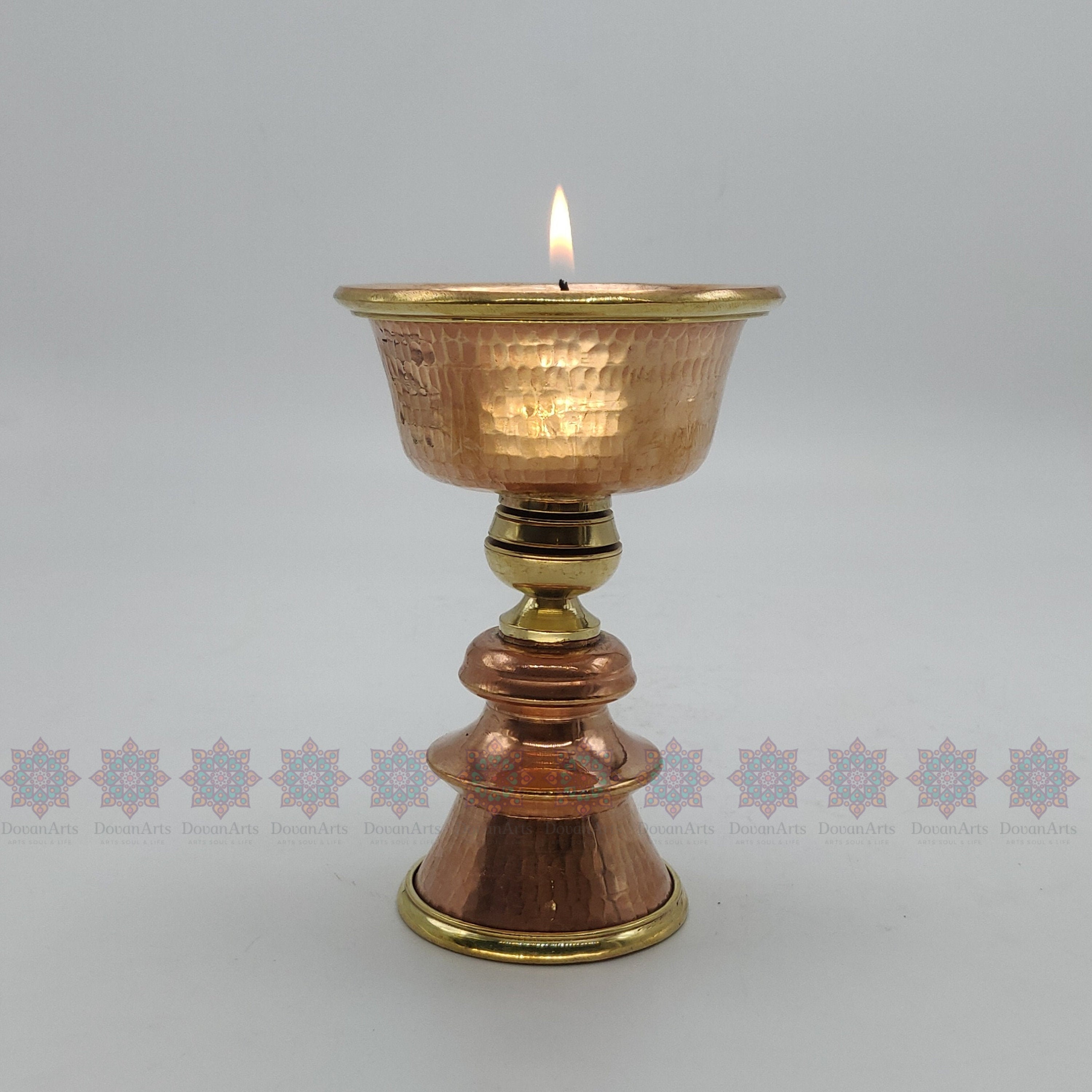 Butter Lamp for Offering at Altar, Copper Butter Lamp , 6 Tall