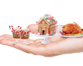 MGA’s MINIVERSE HOLIDAY Series 1 - Gingerbread House, Turkey Dinner, Hot Cocoa, Buddy’s Spaghetti