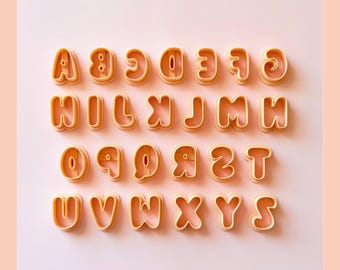 25mm Bubble Letter Cutter A-Z Set | Alphabet Cutter for Polymer Clay, Cookie & Fondant