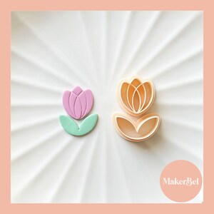 Tulip with Imprint Polymer Clay Cutter