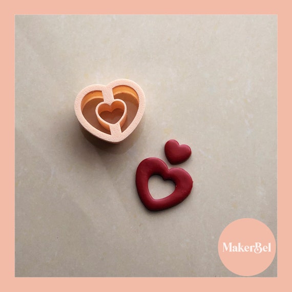 Valentines Heart Hollow Polymer Clay Cutter