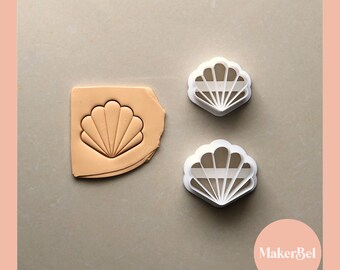 Seashell with Imprint Polymer Clay Cutter