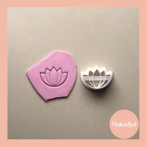 Lotus with Imprint Polymer Clay Cutter
