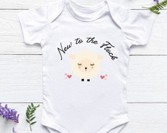 New to the Flock Infant Onesie® (Sizes NB-18 mos) - Cute Sheep Bodysuit, Baby Lamb Onesie®