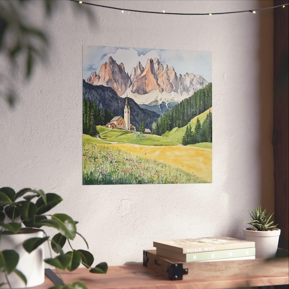Mid Century Dolomites Montagnes 01 180 x 100 cm affiche XXL