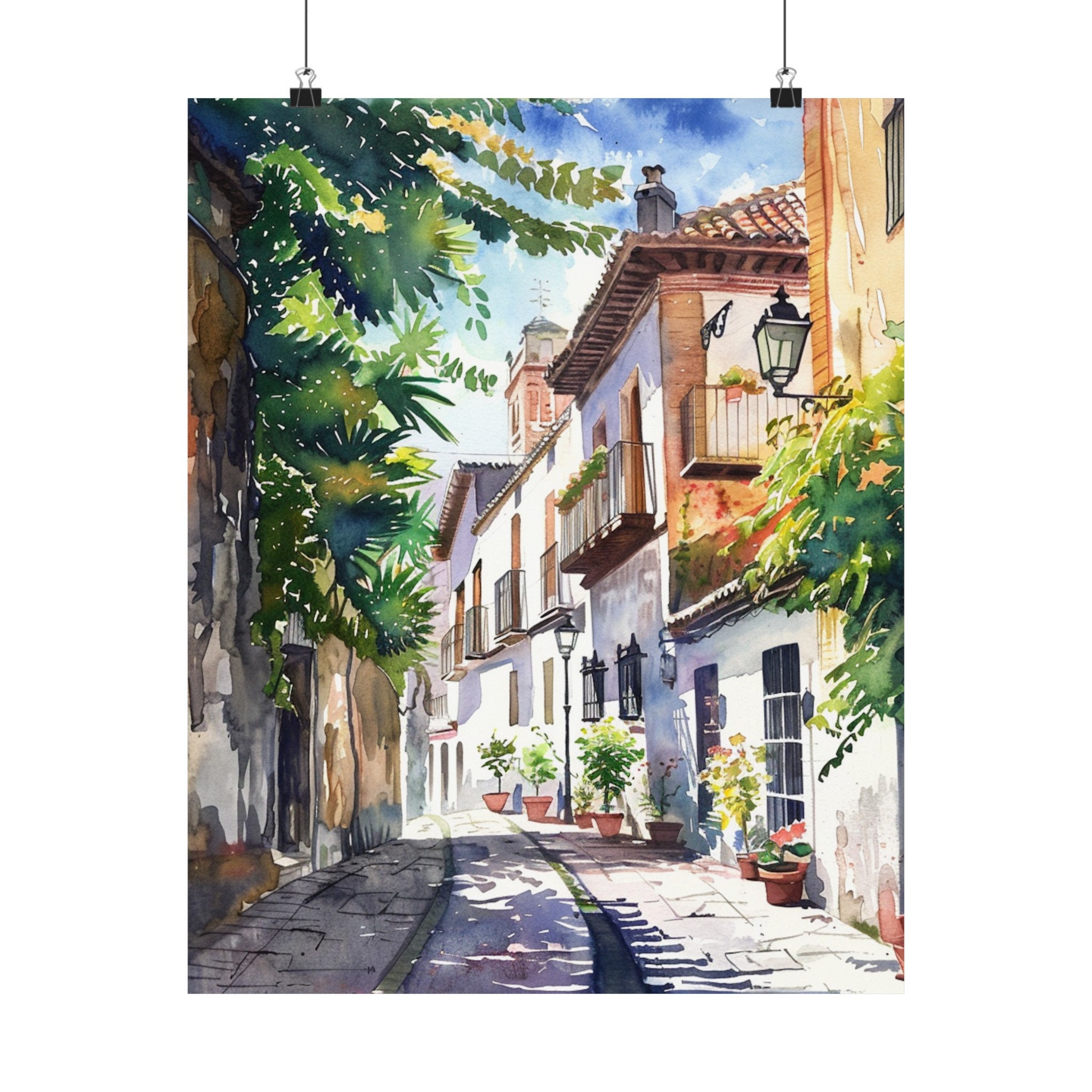 グラナダの絵画、植民地時代のスペインのアートプリント、南スペインの