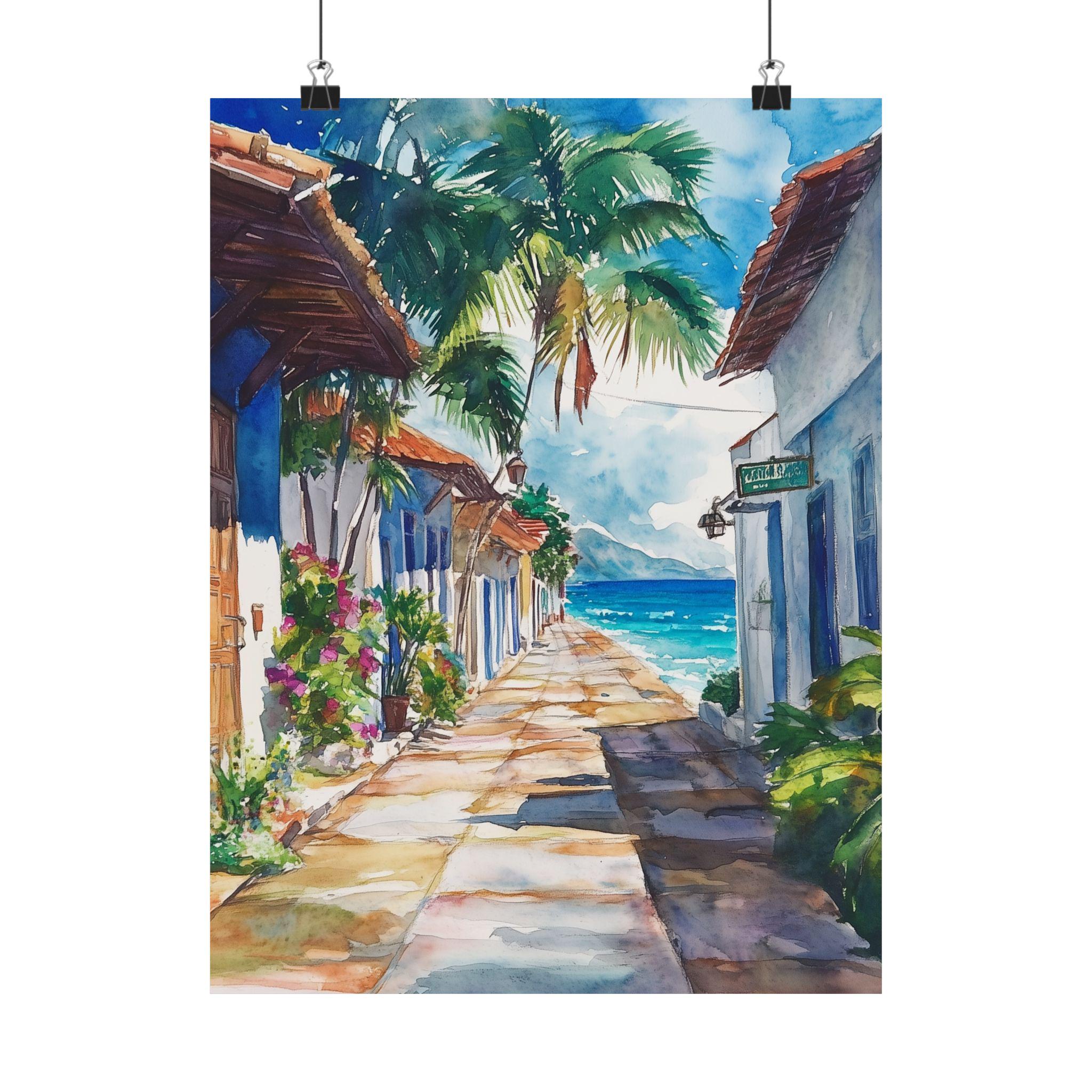 Isla De Margarita Art, Venezuela Wall Art, Seascape Watercolor