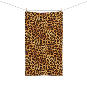 Jaguar Print Hand Towel, Animal Print Guest Bathroom Towel, Leopard Print Towel, Animal Print Bathroom Decor, Housewarming Gift for Her