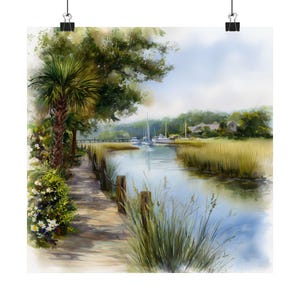 Hilton Head Island Watercolor Art Print: South Carolina Travel Poster