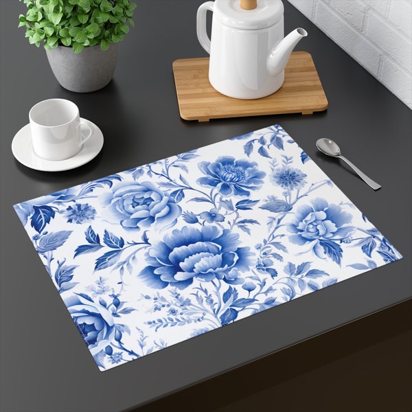 Blue and White Placemats Etsy