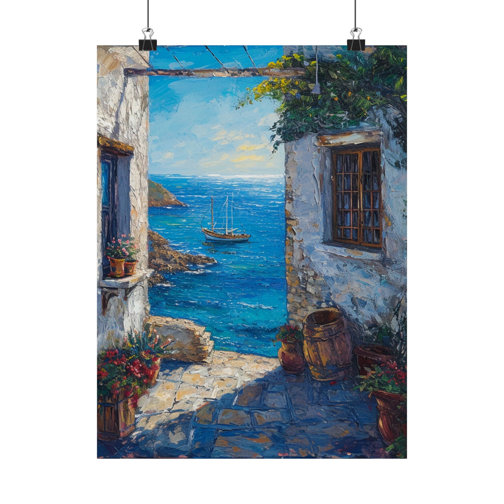 絵画　ギリシャ　スペイン　海　アート 絵画 ギリシャ スペイン 海 アート