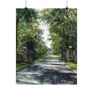 Augusta National Golf Club Art, Georgia Watercolor Painting, Masters Print, Golf Wall Art, Southern US Poster, Personalized Gift image 7
