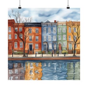 Baltimore Art, Maryland Wall Art, US City Watercolor Painting, Baltimore Cityscape Print, USA Wall Decor, Travel Poster, Travel Gift