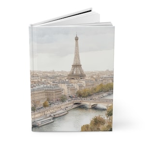 Paris Travel Journal, Seine River, Eiffel Tower, French Hardcover Journal (A5), Lined Notebook for Journaling Travel Adventures, Travel Gift