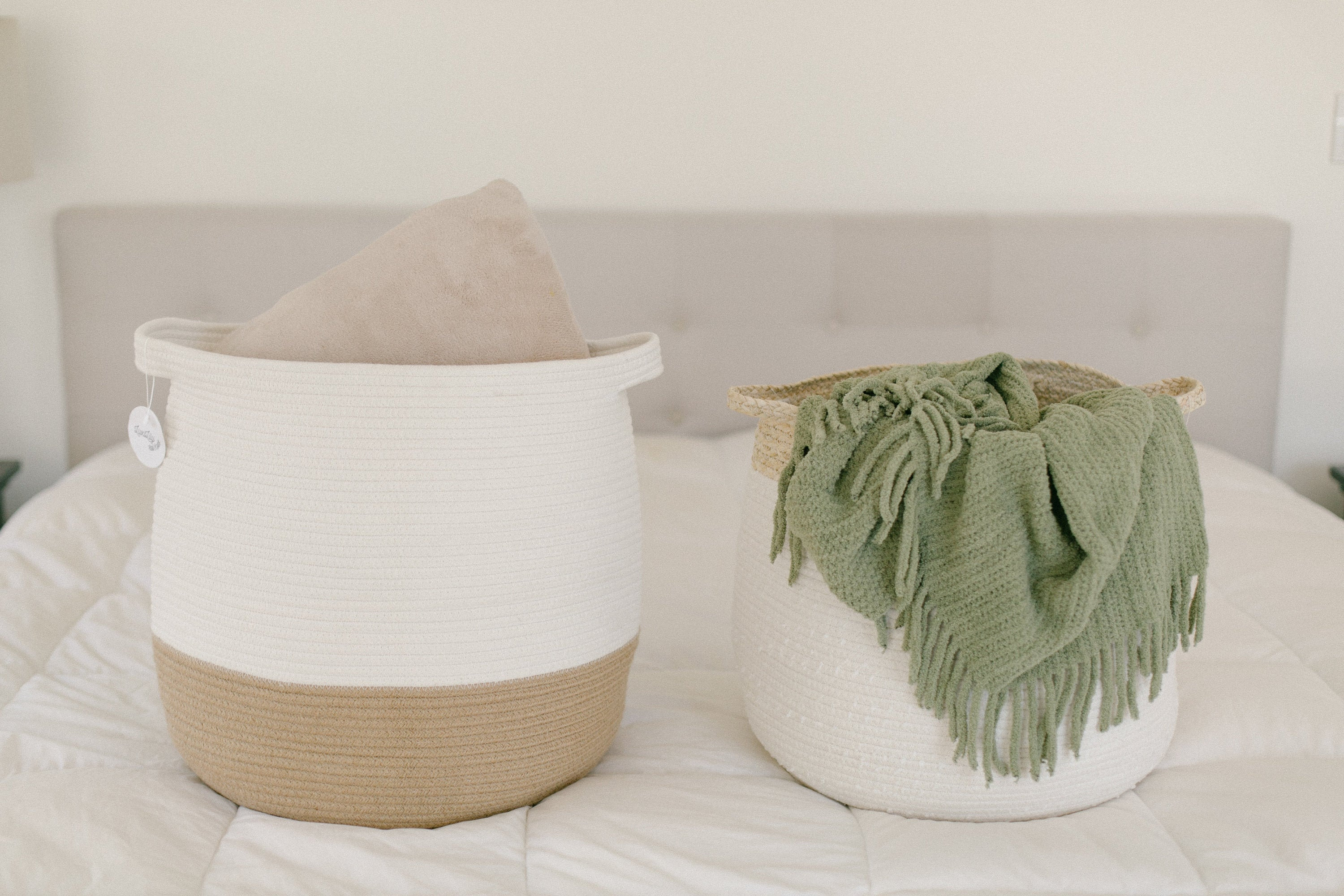 Cesta de almacenamiento de cuerda de cesta tejida sala de | Etsy