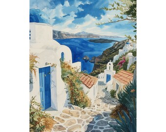絵画　ギリシャ　スペイン　海　アート il_340x270.5702338926_l0ey.jpg