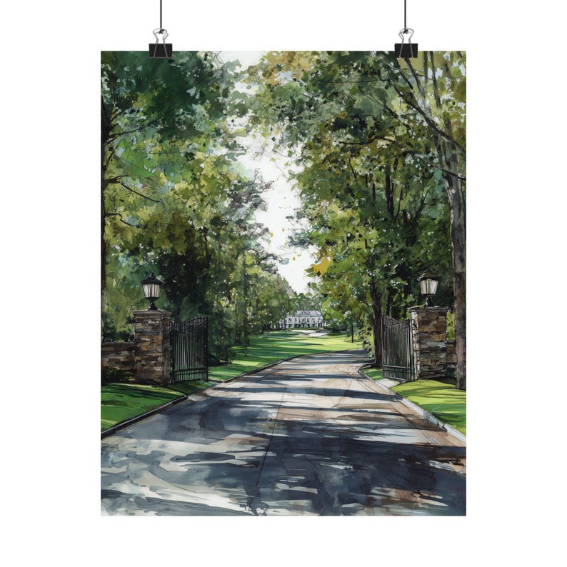 Augusta National Golf Club Art, Georgia Watercolor Painting, Masters Print, Golf Wall Art, Southern US Poster, Personalized Gift image 5