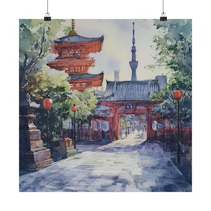 Tokyo Japan Art Print, Japan Wall Art, Watercolor Painting, Tokyo Cityscape, Japanese Art, Tokyo Art, Asian Art, Travel Poster, Travel Gift
