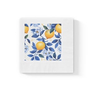 Mediterrane citroenen bloemen servetten, papieren servetten sets van 50/100, papieren servetten, brunchservetten, wegwerpservetten cocktailparty