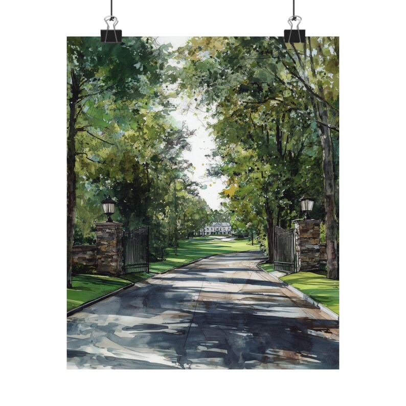 Augusta National Golf Club Art, Georgia Watercolor Painting, Masters Print, Golf Wall Art, Southern US Poster, Personalized Gift image 4