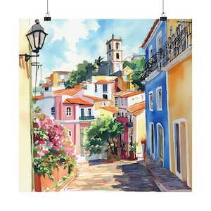 Salvador de Bahia Brazil Art Print, Bahia Print, Brazil Wall Art, Bahia Wall Art, Salvador Bahia Watercolor Painting, Travel Poster Gift