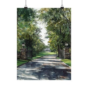 Augusta National Golf Club Art, Georgia Watercolor Painting, Masters Print, Golf Wall Art, Southern US Poster, Personalized Gift image 6