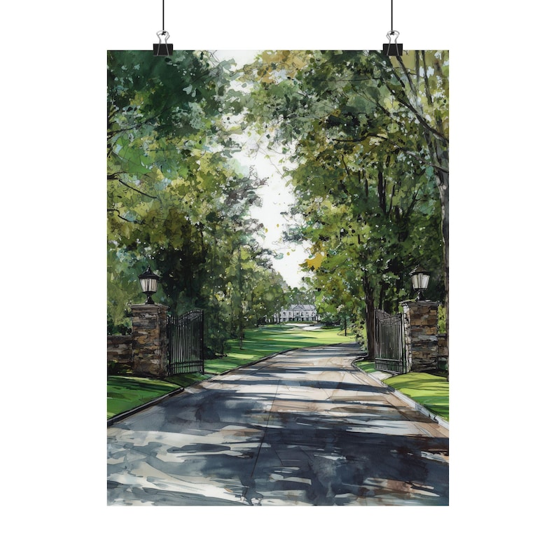 Augusta National Golf Club Art, Georgia Watercolor Painting, Masters Print, Golf Wall Art, Southern US Poster, Personalized Gift image 6