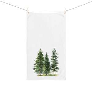 Pine Tree Hand Towel, Bathroom Towel, Rustic Cabin Hand Towel, Rustic Pine Hand Towel, Woodland Decor, Rustic Decor, Cabin Decor, Christmas