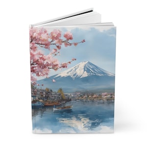 Japan Travel Journal, Mount Fuji Hardcover Journal (A5), Lined Notebook for Journaling Asian Travel Adventures, Writing Book, Travel Gift