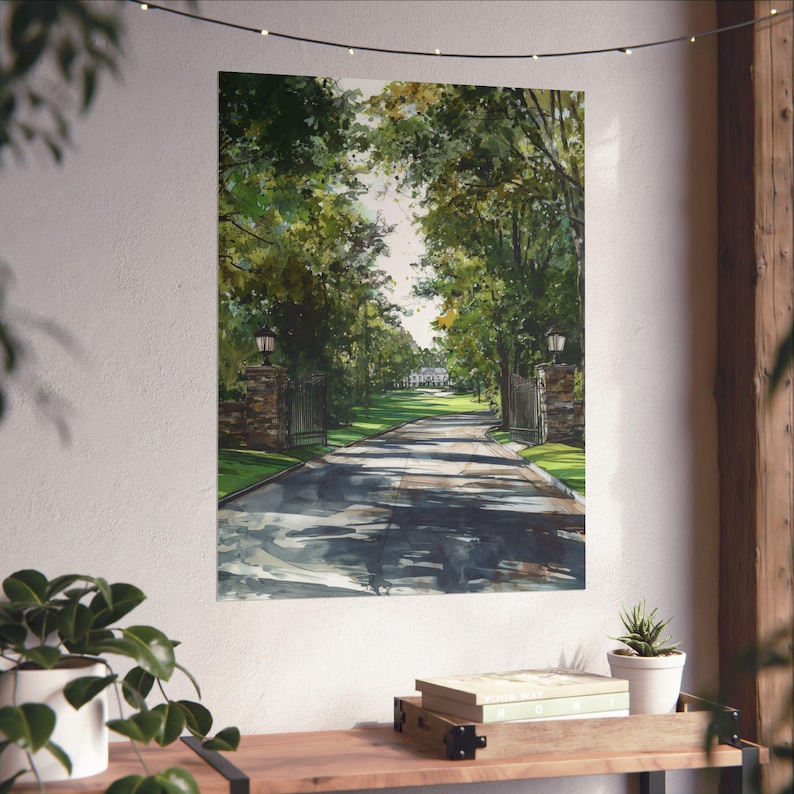 Augusta National Golf Club Art, Georgia Watercolor Painting, Masters Print, Golf Wall Art, Personalized Gift