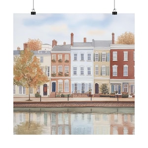 Alexandria Print, Virginia Wall Art, Watercolor Painting, Alexandria Cityscape, Virginia Print, US Wall Decor, Travel Poster, Travel Gift