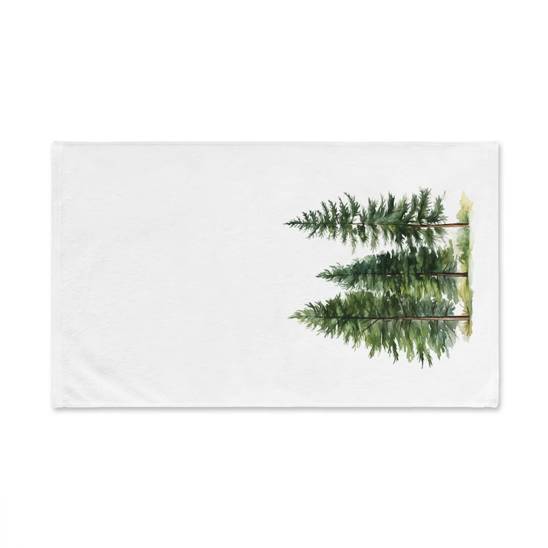 Pine Tree Hand Towel, Bathroom Towel, Rustic Cabin Hand Towel, Rustic