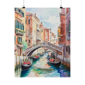 Venice Art Print, Watercolor Painting, Italy Wall Art, Italian Cityscape, Travel Poster, Bedroom Wall Art European Travel Gift Italian Decor
