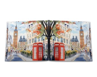 Álbum de fotos de tapa dura de Londres, álbum de recuerdos de viaje, regalo de viaje, páginas en blanco mate, regalo de viaje