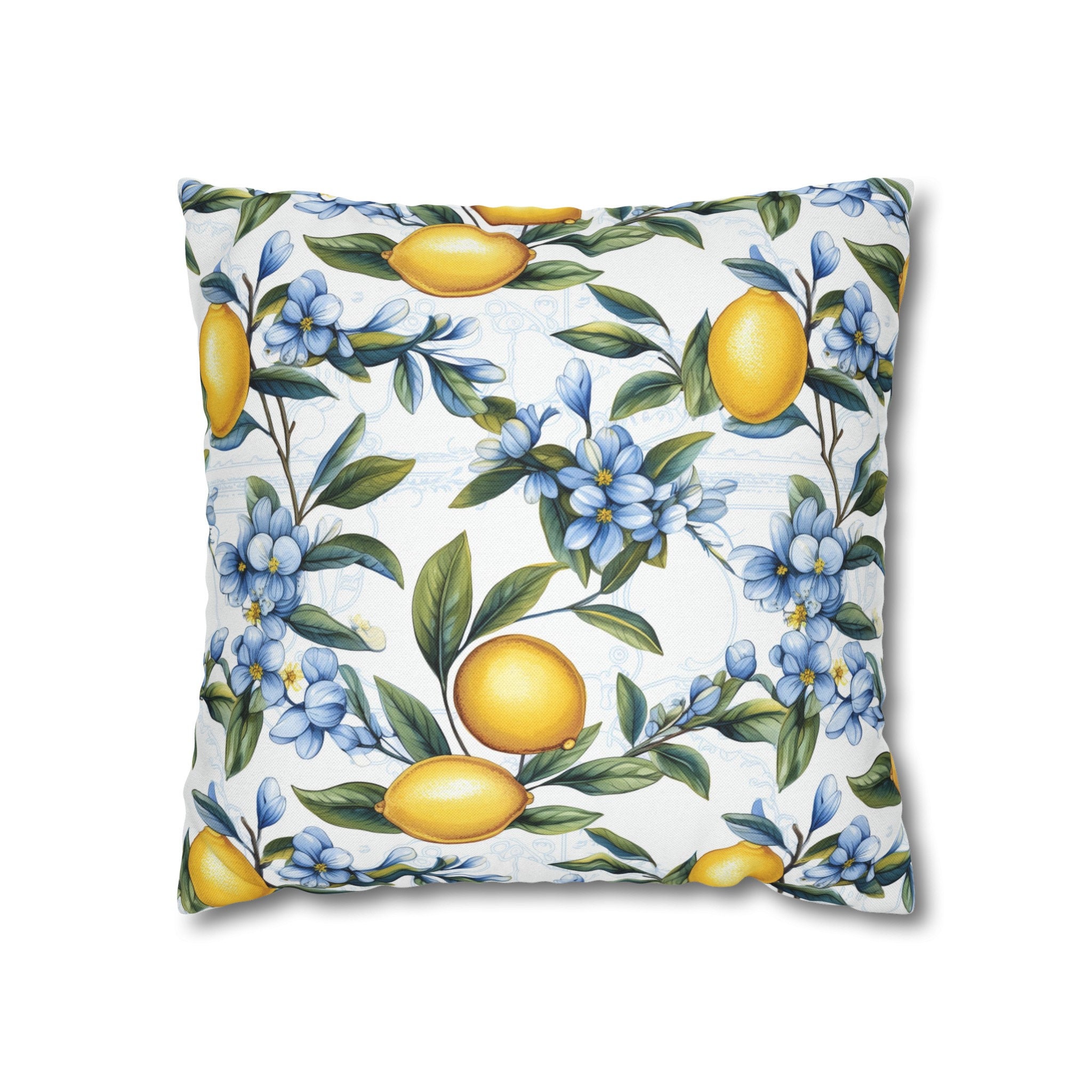 Federa per cuscino con stampa di limoni, cuscino decorativo con agrumi freschi - Italia